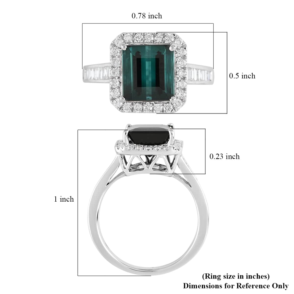 One Of A Kind Certified & Appraised Rhapsody 950 Platinum AAAA Monte Belo Indicolite and E-F VS Diamond Halo Ring (Size 7.0) 7.40 Grams 3.80 ctw image number 4