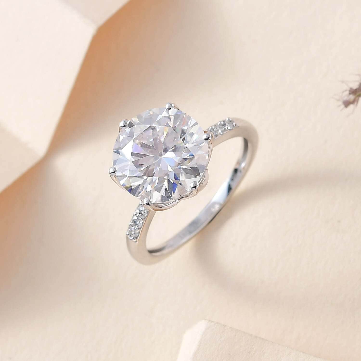 10K White Gold 1/10 Ct Natural Diamond Promise Ring For Women