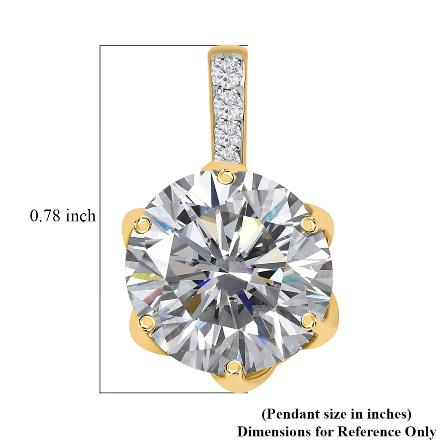 Luxoro 10K Yellow Gold Moissanite Pendant, Solitaire Pendant, Solitaire Gold Pendant, Wedding Gifts For her 4.65 ctw