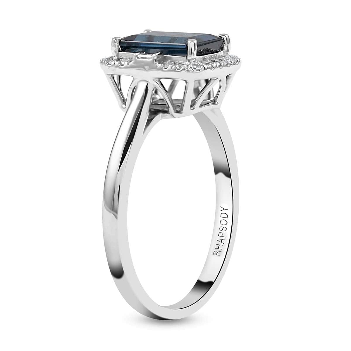 Certified & Appraised RHAPSODY 950 Platinum AAAA Monte Belo Indicolite and E-F VS Diamond Halo Ring (Size 6.0) 5.65 Grams 1.70 ctw image number 3