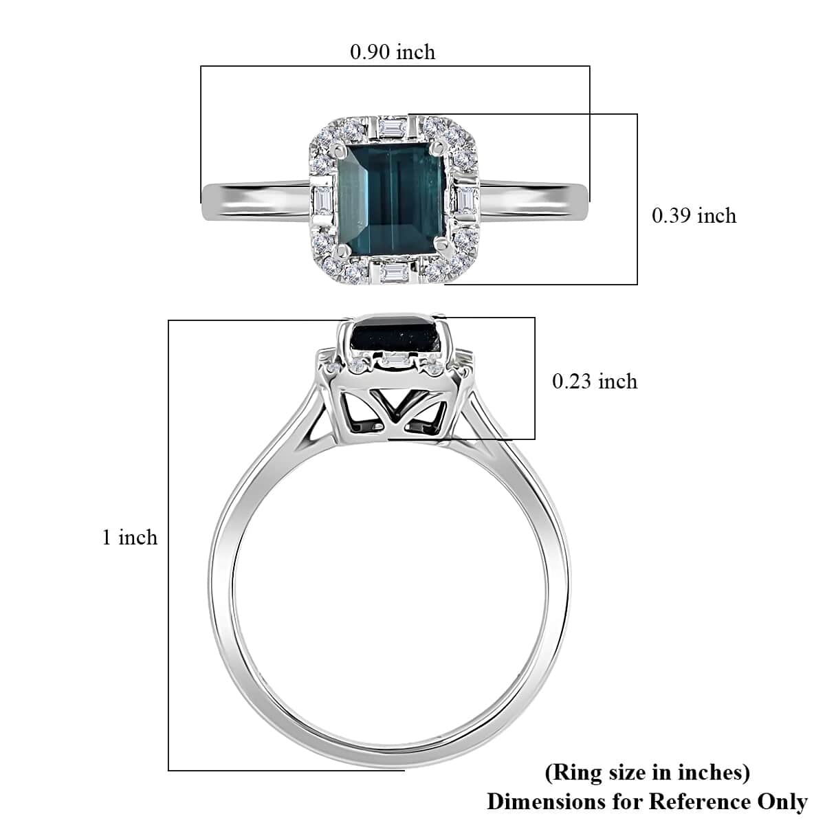 Certified & Appraised Rhapsody 950 Platinum AAAA Monte Belo Indicolite and E-F VS Diamond Halo Ring (Size 7.0) 5.60 Grams 1.20 ctw image number 5