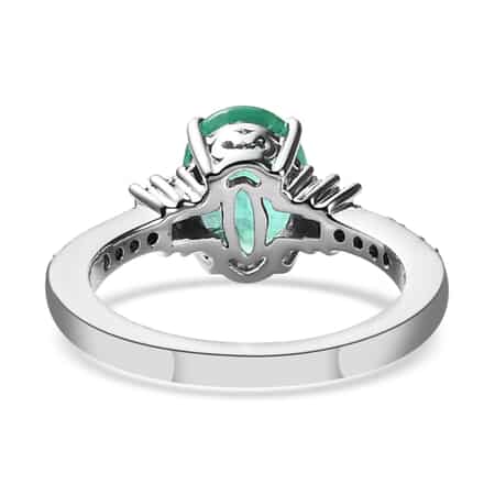 RHAPSODY 950 Platinum AAAA Ethiopian Emerald and E-F VS Diamond Solitaire Ring (Size 6.0) 5.40 Grams 1.90 ctw image number 4