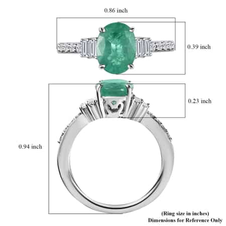 Rhapsody 950 Platinum AAAA Ethiopian Emerald and E-F VS Diamond Ring (Size 8.0) 5.40 Grams 1.90 ctw image number 5