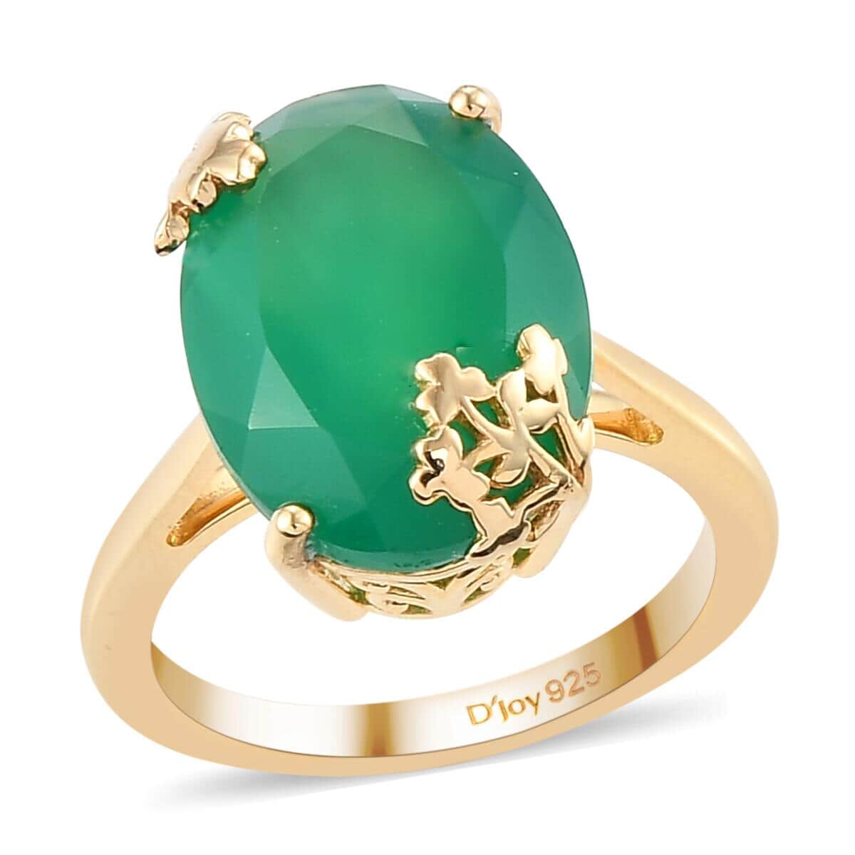 Verde Onyx Solitaire Ring in Vermeil Yellow Gold Over Sterling Silver (Size 10.0) 7.65 ctw image number 0
