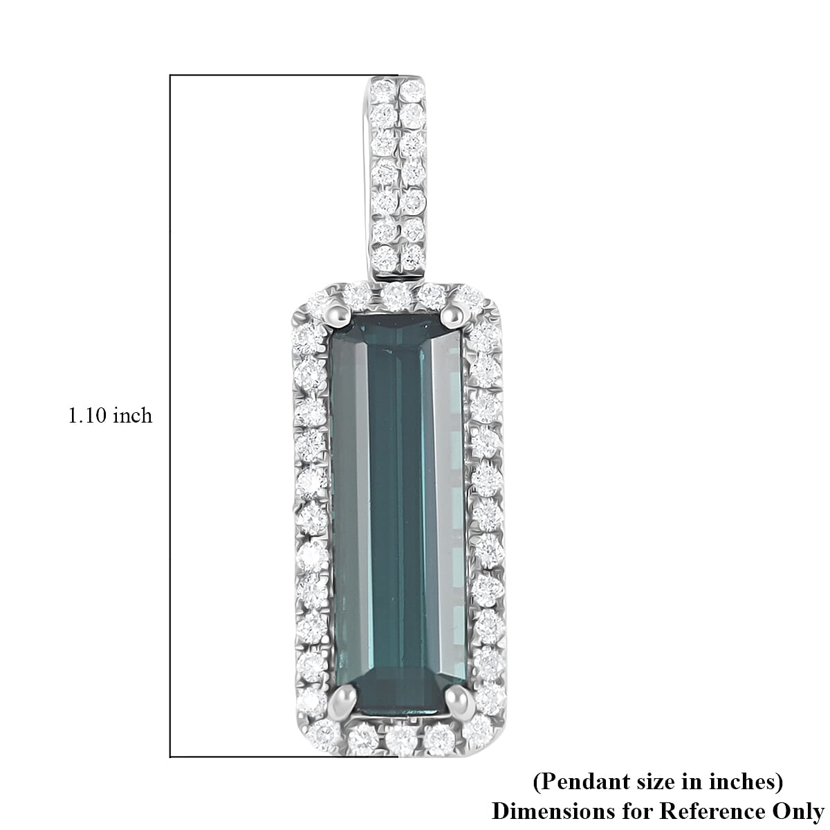 Rhapsody 950 Platinum AAAA Monte Belo Indicolite and E-F VS Diamond Halo Pendant 3.20 ctw