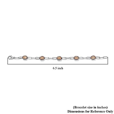 Ceylon Imperial Garnet and Brown Zircon Station Bracelet in Platinum Over Sterling Silver (6.50 In) 3.85 ctw