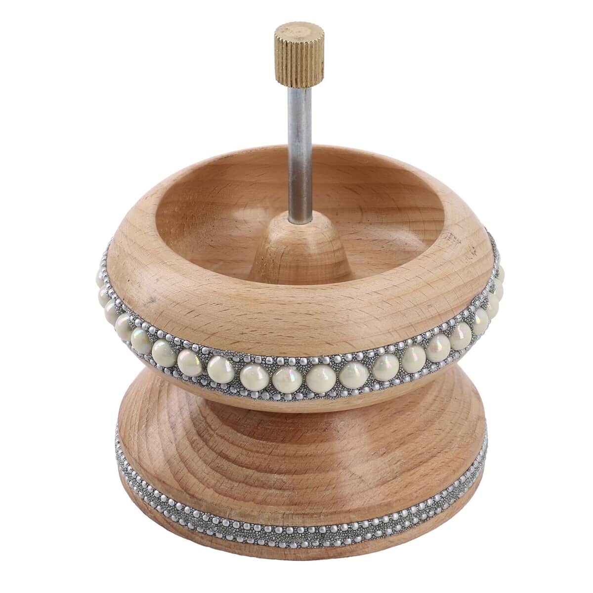 Pine Wood Bead Spinner Decorated with Steel Needle and Fish Wire image number 2