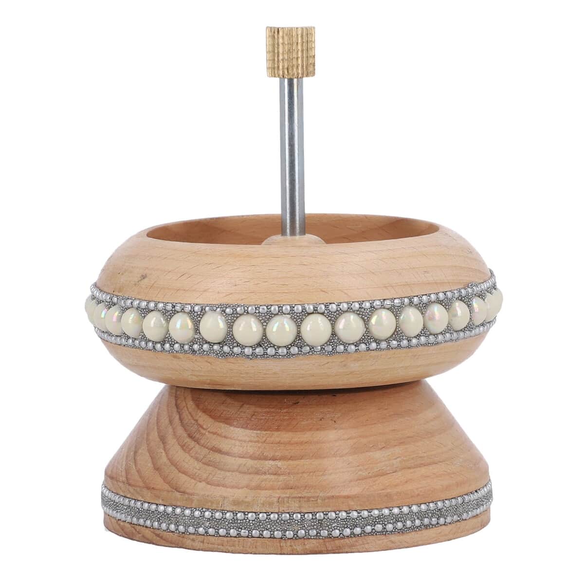 Pine Wood Bead Spinner Decorated with Steel Needle and Fish Wire image number 3