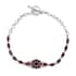 American Arizona Anthill Garnet Toggle Clasp Bracelet in Platinum Over Sterling Silver (8.00 In) 8.85 Grams 5.25 ctw image number 0