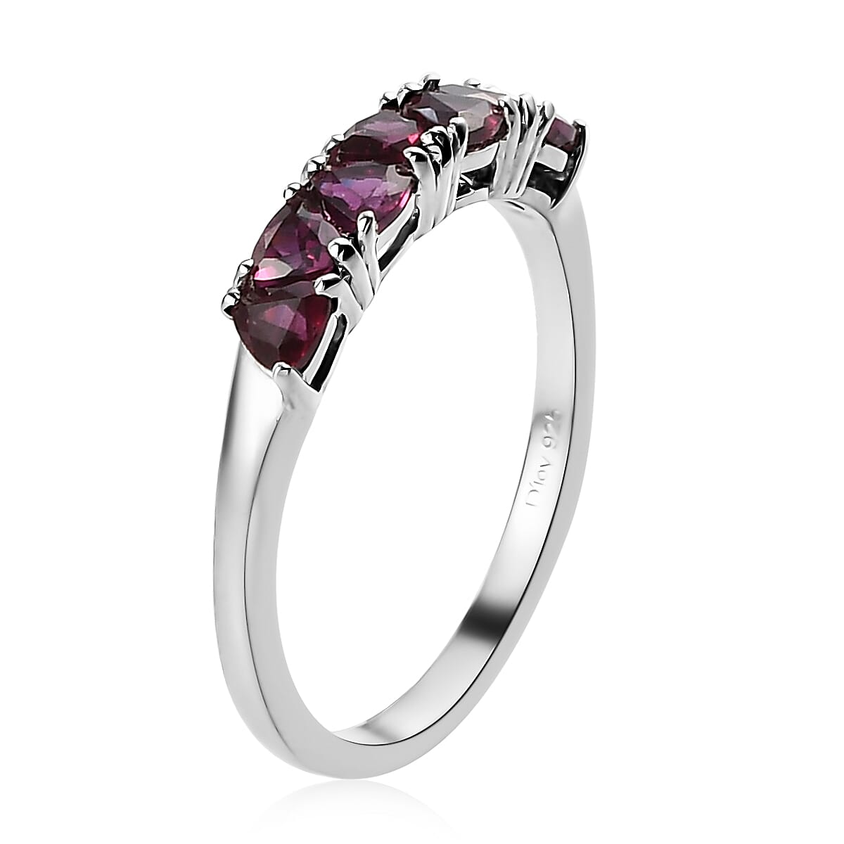 Anthill Garnet 7 Stone Ring in Platinum Over Sterling Silver (Size 8.0) 0.85 ctw image number 3