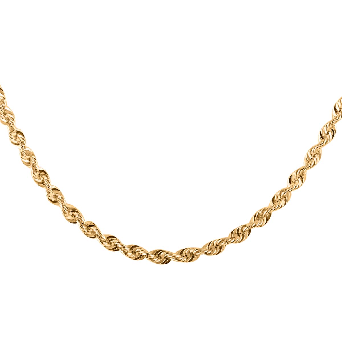 10K Yellow Gold 4mm Diamond Cut Rope Necklace 18 Inches 5.60 Grams image number 0