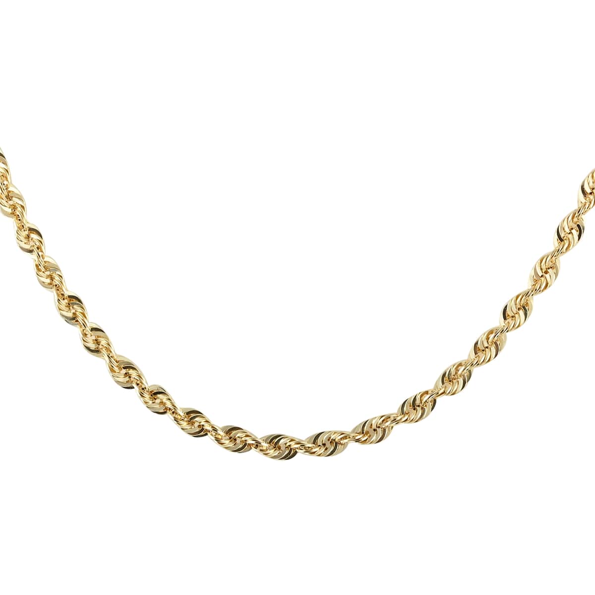10K Yellow Gold 4.5mm Diamond Cut Rope Necklace 20 Inches 8.60 Grams image number 0