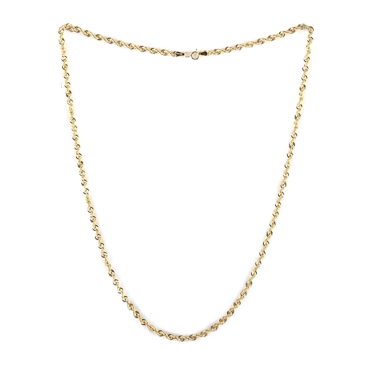 10K Yellow Gold 4.5mm Diamond Cut Rope Necklace 20 Inches 8.60 Grams image number 2
