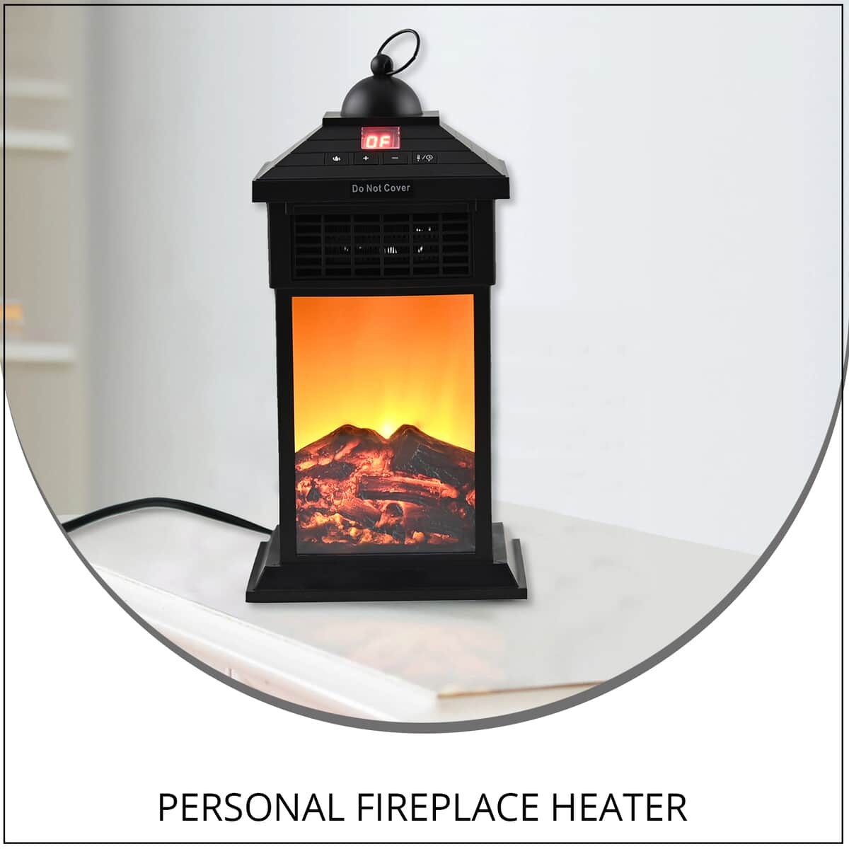 Portable Electric Fireplace Space Heater with Flame Effect and Overheat Protection image number 1