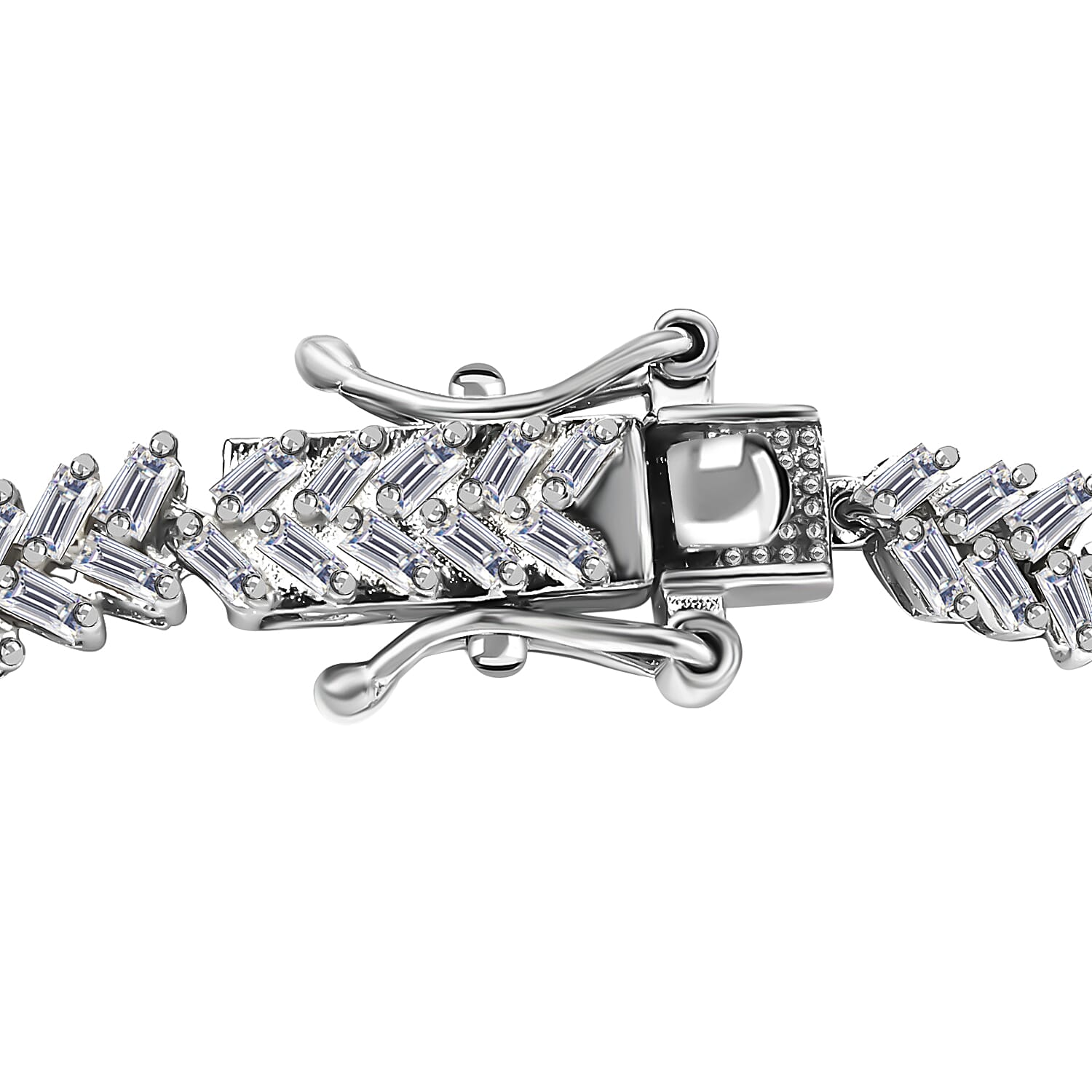 Diamond Cluster Bracelet in Platinum Over Sterling Silver (7.25 In) 8.50 Grams 3.00 ctw