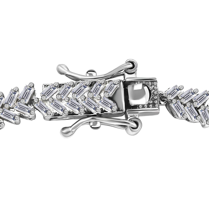 Diamond Cluster Bracelet in Platinum Over Sterling Silver (7.25 In) 8.50 Grams 3.00 ctw