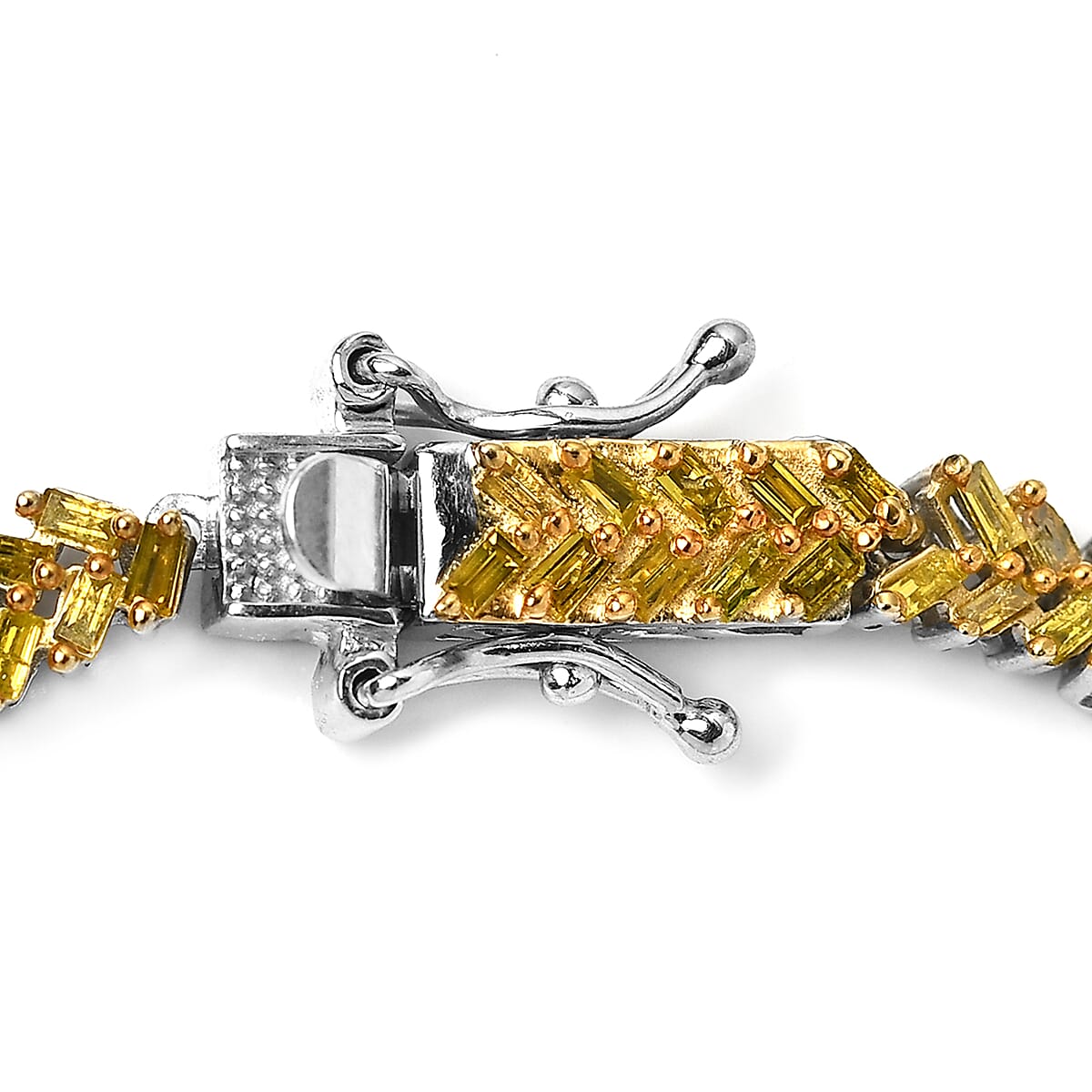 Yellow Diamond Cluster Bracelet in Rhodium and Platinum Over Sterling Silver (7.25 In) 3.00 ctw image number 3