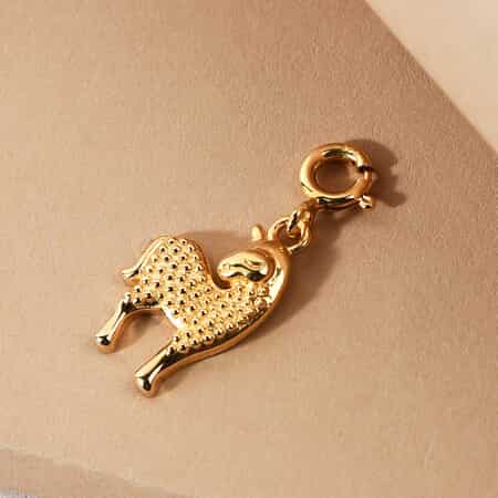 Vermeil Yellow Gold Over Sterling Silver Unicorn Charm image number 1