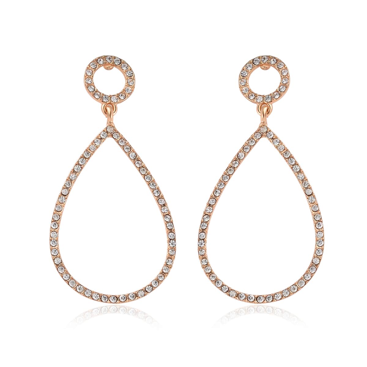Austrian Crystal Drop Earrings in Goldtone image number 0