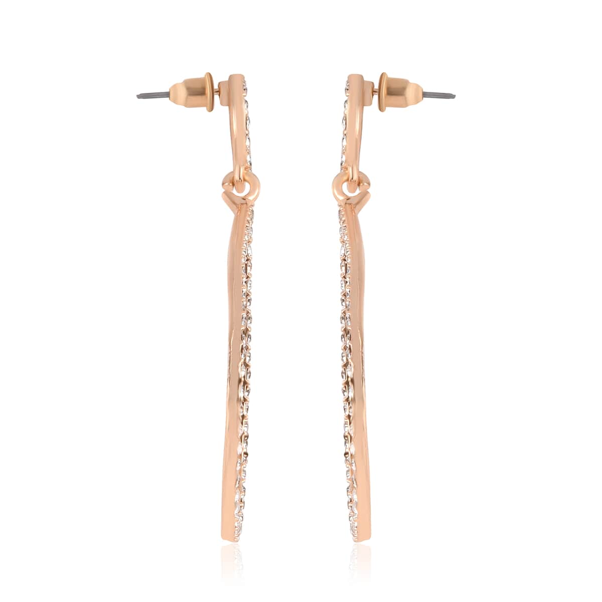 Austrian Crystal Drop Earrings in Goldtone image number 3