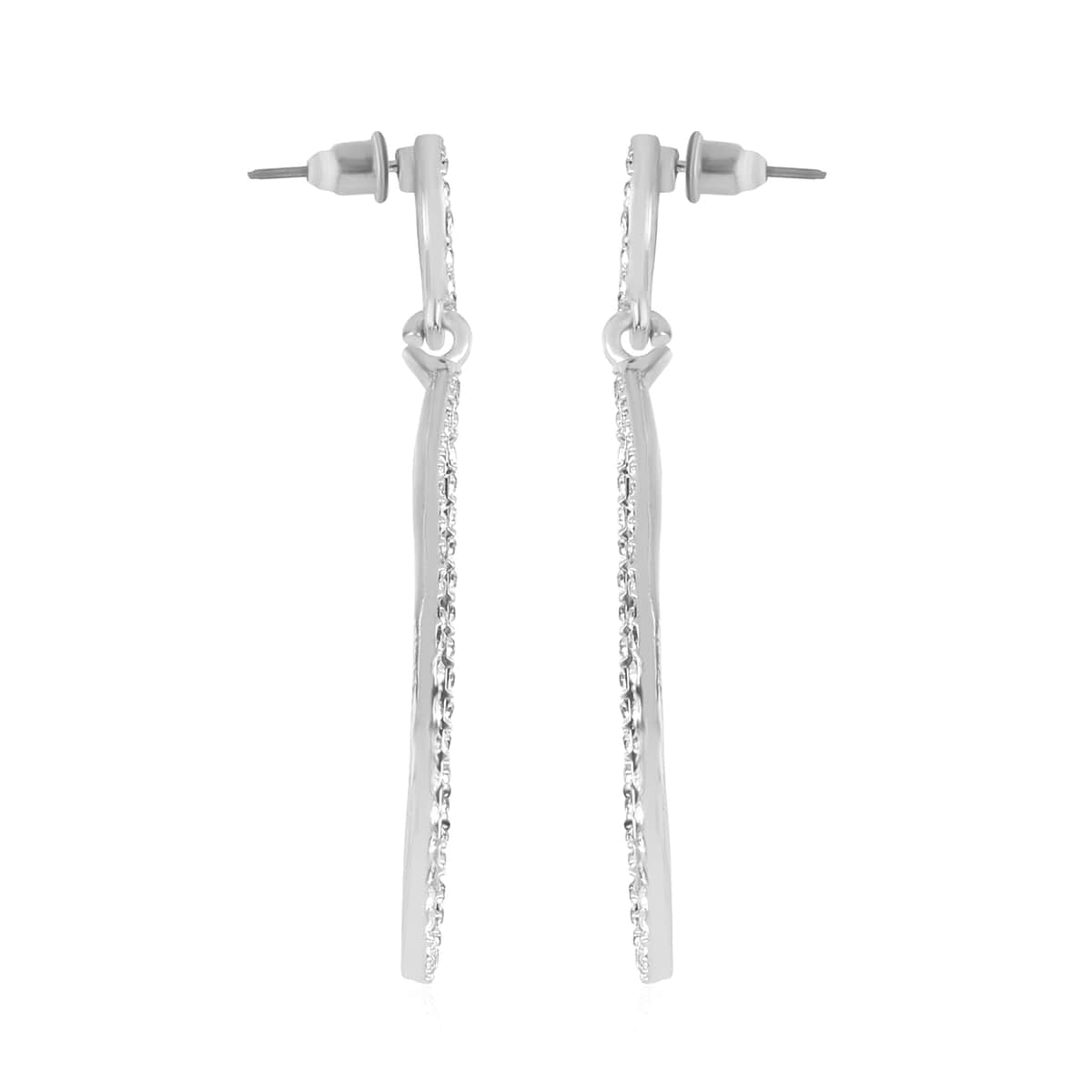Austrian Crystal Drop Earrings in Silvertone image number 3