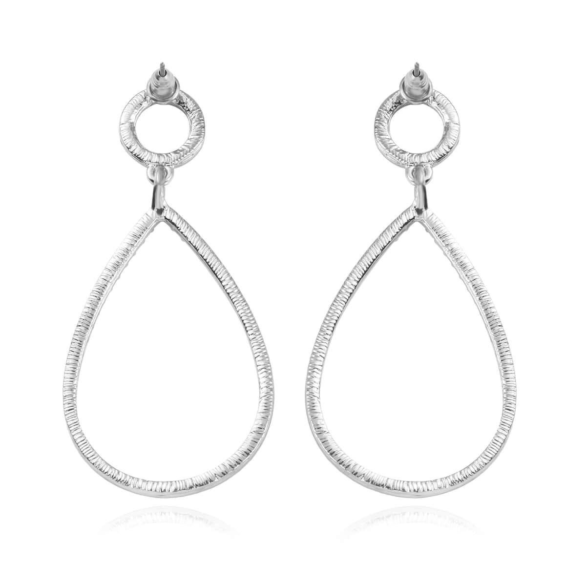 Austrian Crystal Drop Earrings in Silvertone image number 4