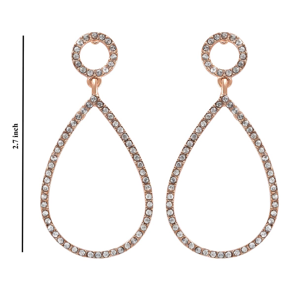 Austrian Crystal Drop Earrings in Rosetone image number 5