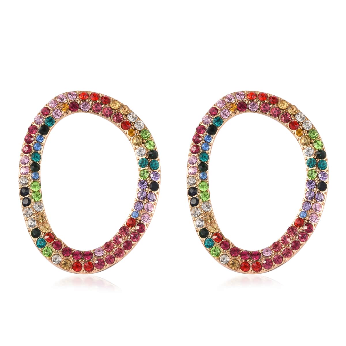 Multi Color Crystal Earrings in Rosetone image number 0
