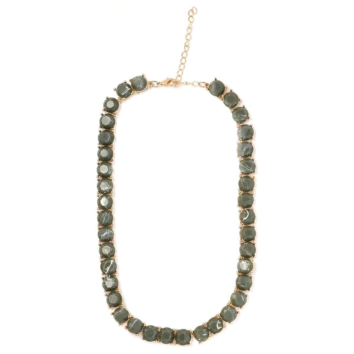 Olive Resin Statement Necklace 16.5-19.5 Inches in Rosetone image number 0