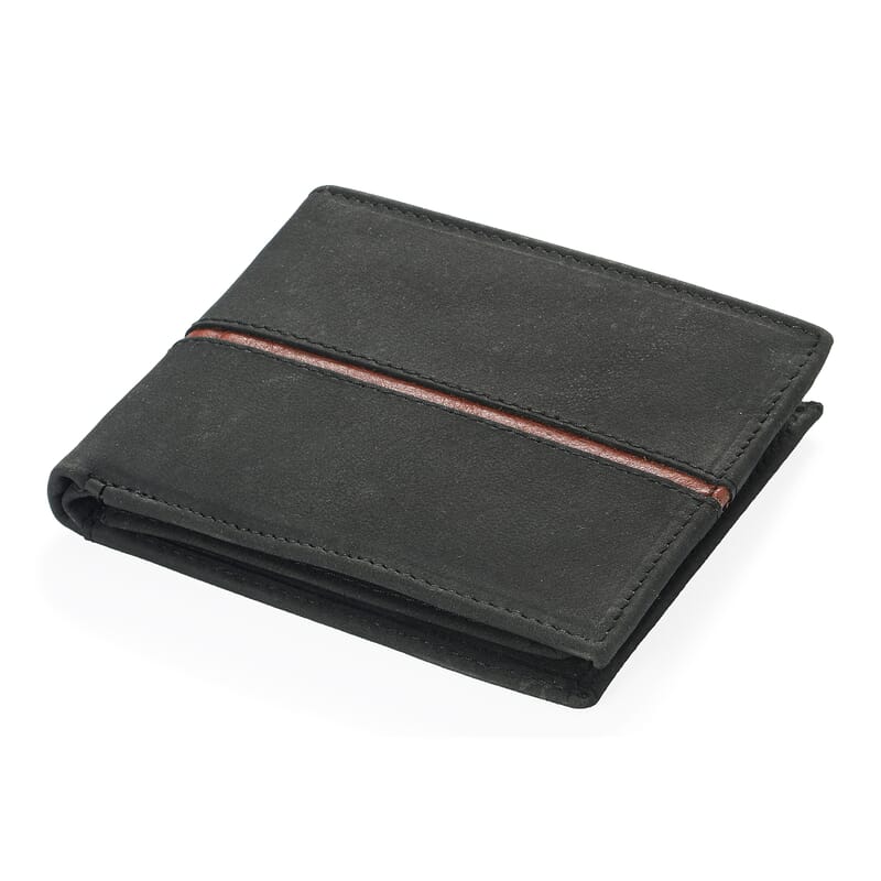 Union Code Black Genuine Leather Bi Fold Men's RFID Wallet