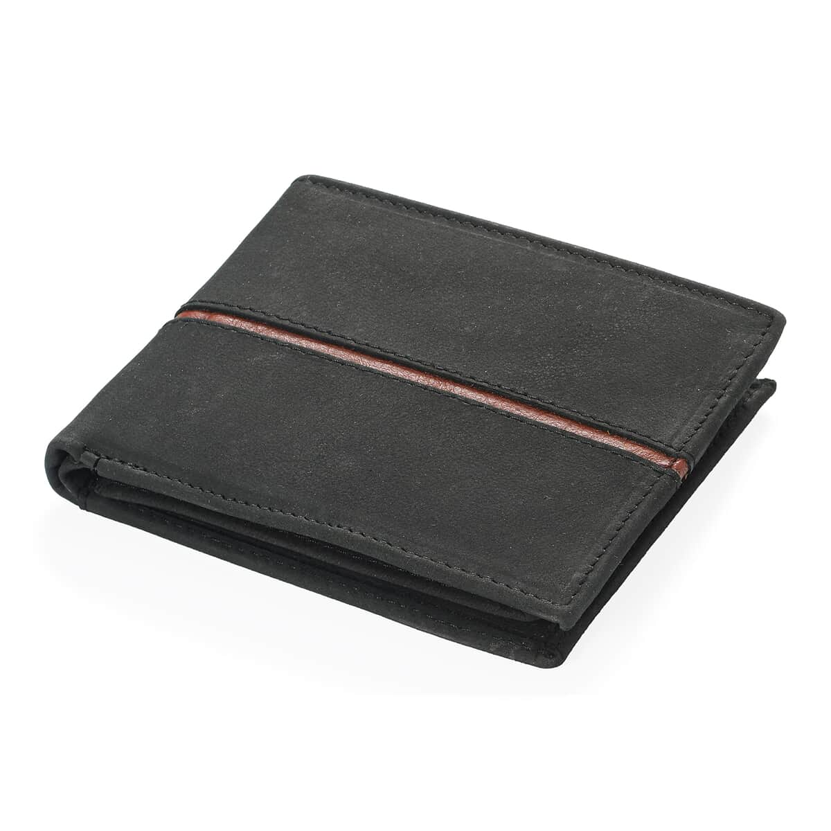 "UNION CODE Genuine Leather Bi Fold Men's Wallet (RFID Protected) SIZE: 4.25(L)x3.25(H) inches COLOR: Black" image number 0