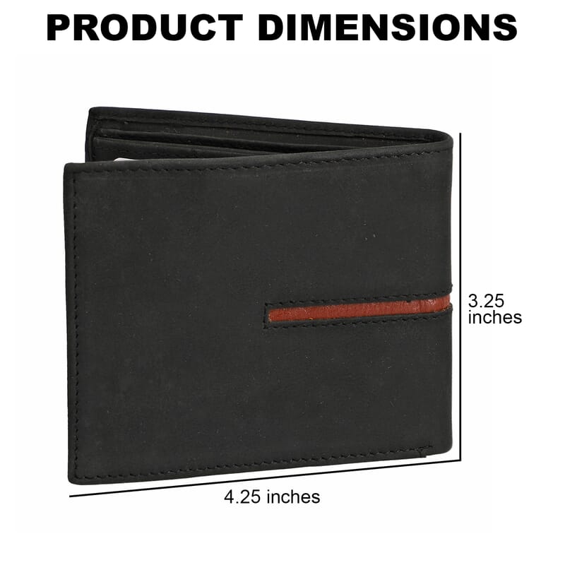 Union Code Black Genuine Leather Bi Fold Men's RFID Wallet