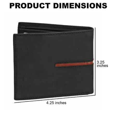Union Code Black Genuine Leather Bi Fold Men's RFID Wallet image number 3