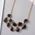 Black Resin Layered Statement Necklace 18.50 Inches in Rosetone image number 1