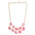 Pink Resin Layered Statement Necklace 18.50 Inches in Rosetone image number 0