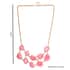 Pink Resin Layered Statement Necklace 18.50 Inches in Rosetone image number 4
