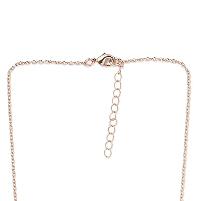 Beige Resin Statement Necklace 17-20 Inches in Goldtone