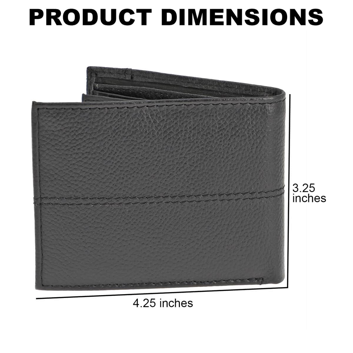 Union Code Black Genuine Leather RFID Protected Slim Minimalist Bi-Fold Men's Wallet image number 3