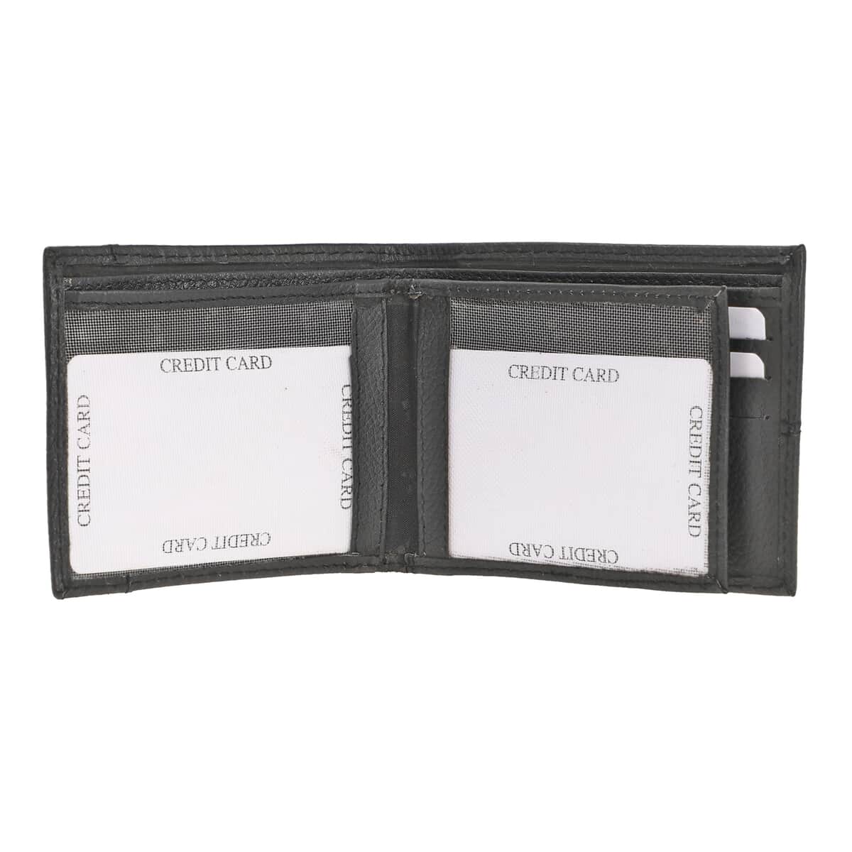 Union Code Black Genuine Leather RFID Protected Slim Minimalist Bi-Fold Men's Wallet image number 4