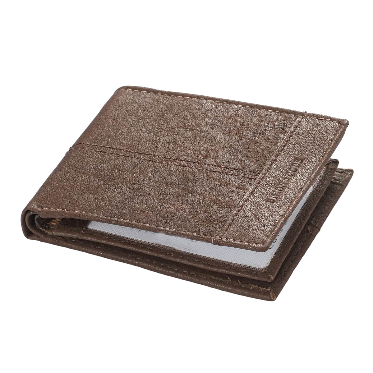 Union Code Brown Genuine Leather RFID Protected Slim Minimalist Bi-Fold Men's Wallet image number 0