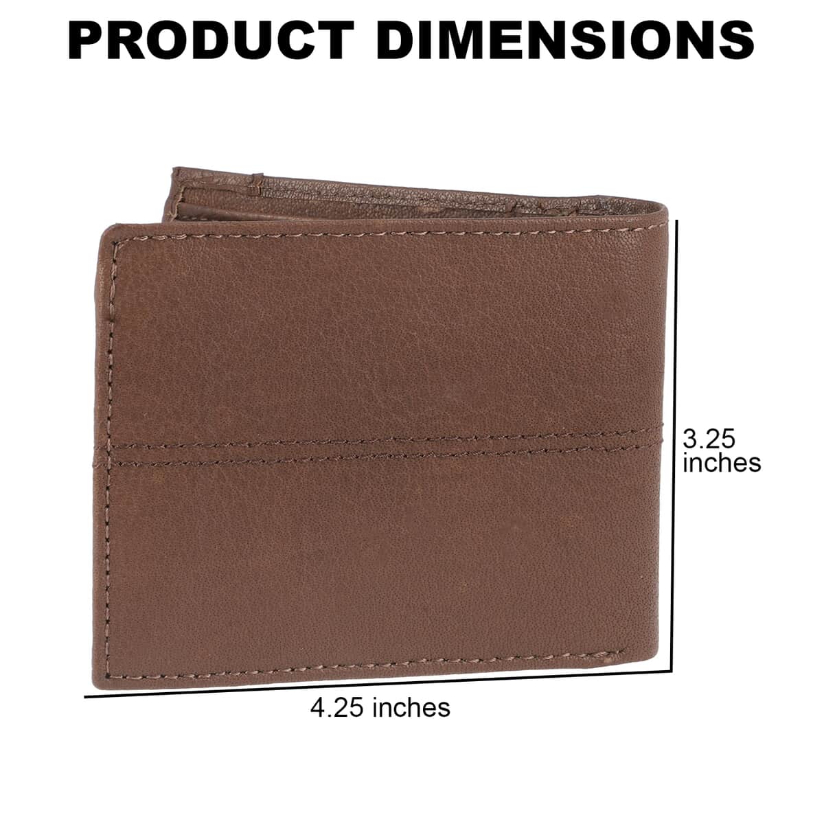 Union Code Brown Genuine Leather RFID Protected Slim Minimalist Bi-Fold Men's Wallet image number 3