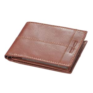 Union Code Tan Genuine Leather RFID Protected Slim Minimalist Bi-Fold Men's Wallet
