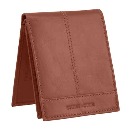 Union Code Tan Genuine Leather RFID Protected Slim Minimalist Bi-Fold Men's Wallet image number 4