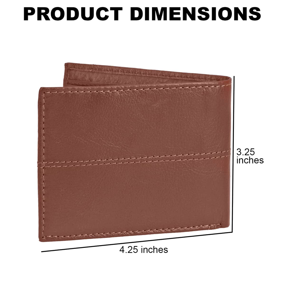Union Code Cognac Genuine Leather RFID Protected Slim Minimalist Bi-Fold Men's Wallet image number 3