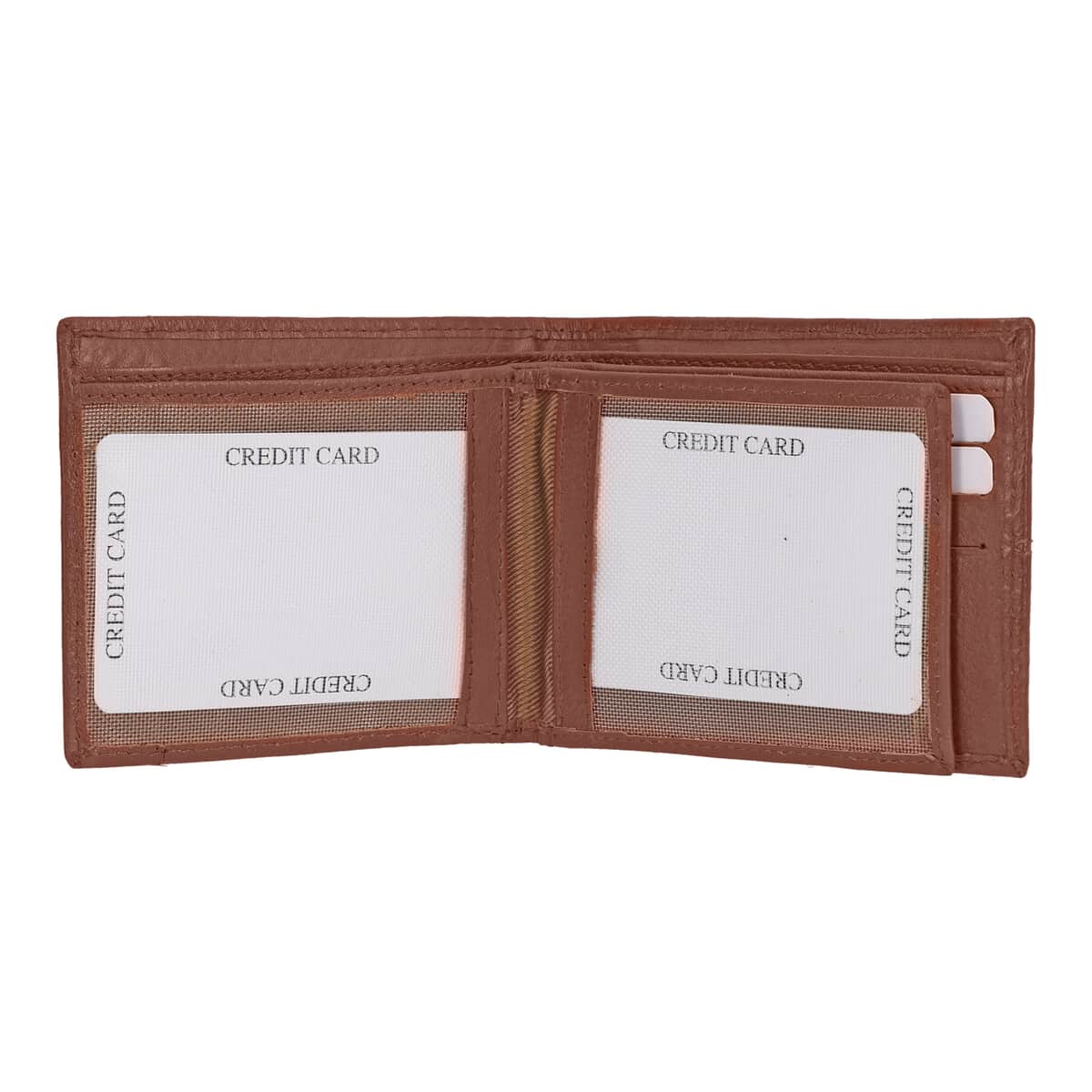 Union Code Cognac Genuine Leather RFID Protected Slim Minimalist Bi-Fold Men's Wallet image number 4