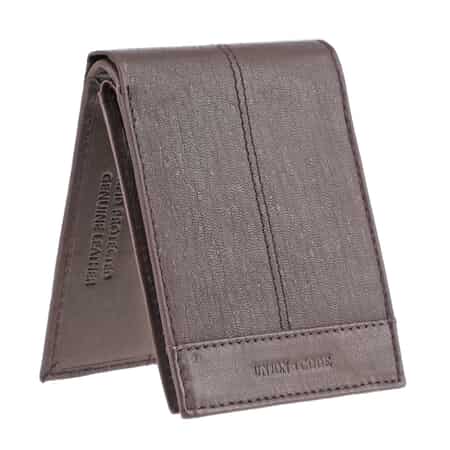 Union Code Plum Genuine Leather RFID Protected Slim Minimalist Bi-Fold Men's Wallet image number 4