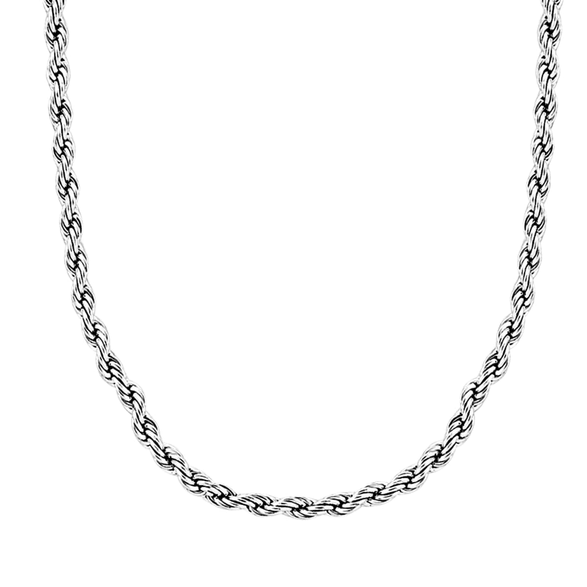 STEELTIME Rope Necklace 24 Inches in Stainless Steel image number 0