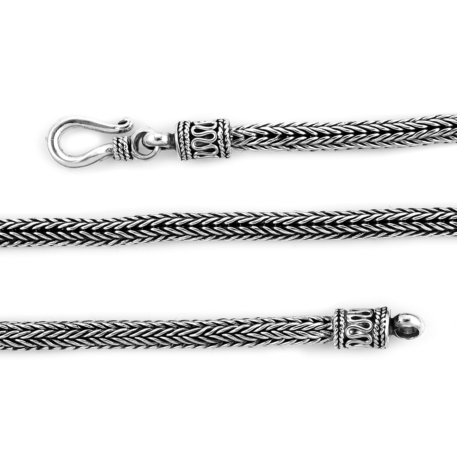 Bali Legacy Sterling Silver 3mm Tulang Naga Necklace 20 Inches 40 Grams