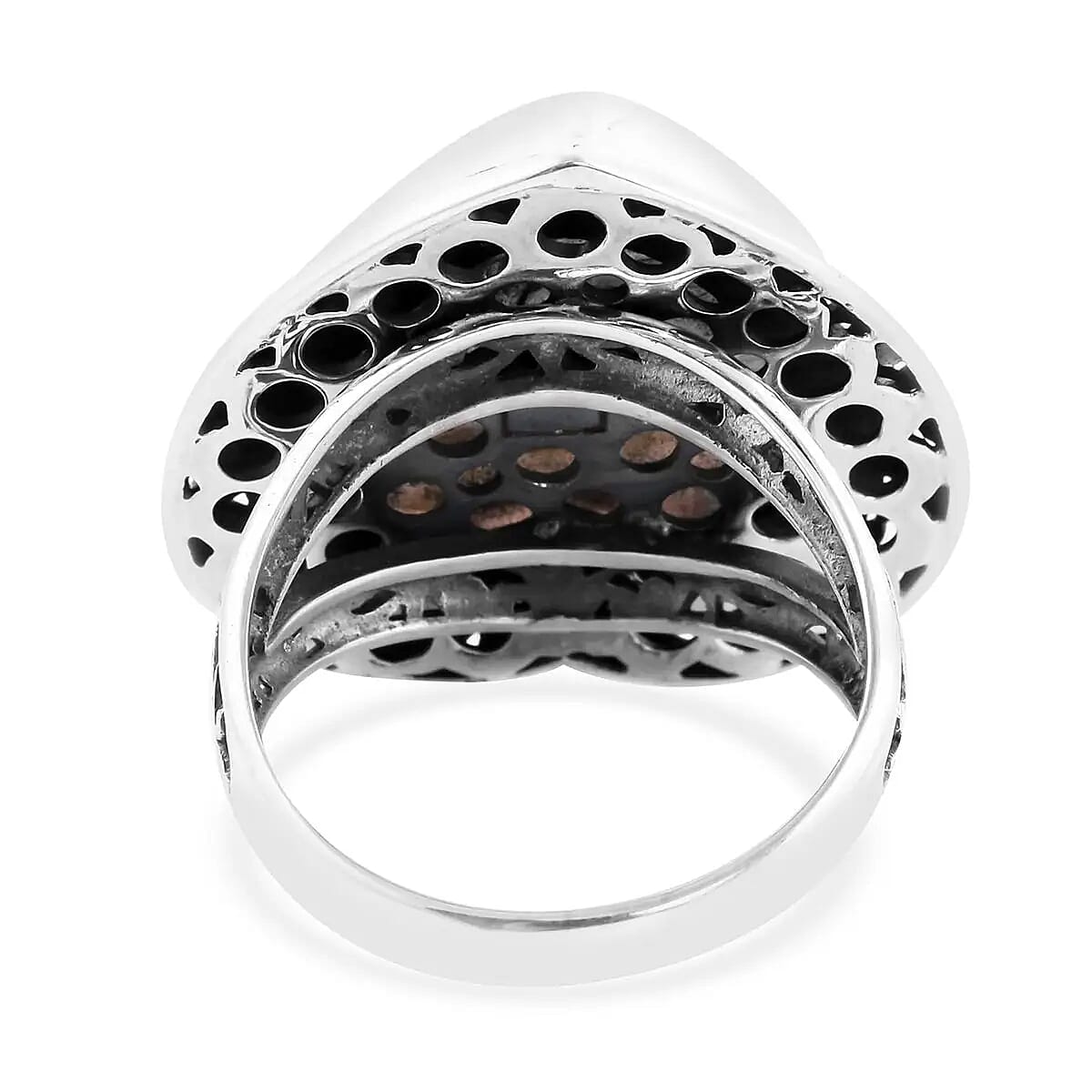 Bali Legacy Malagasy Labradorite Heart Ring, Sterling Silver Ring, Labradorite Ring, Gifts For Her 30.75 ctw