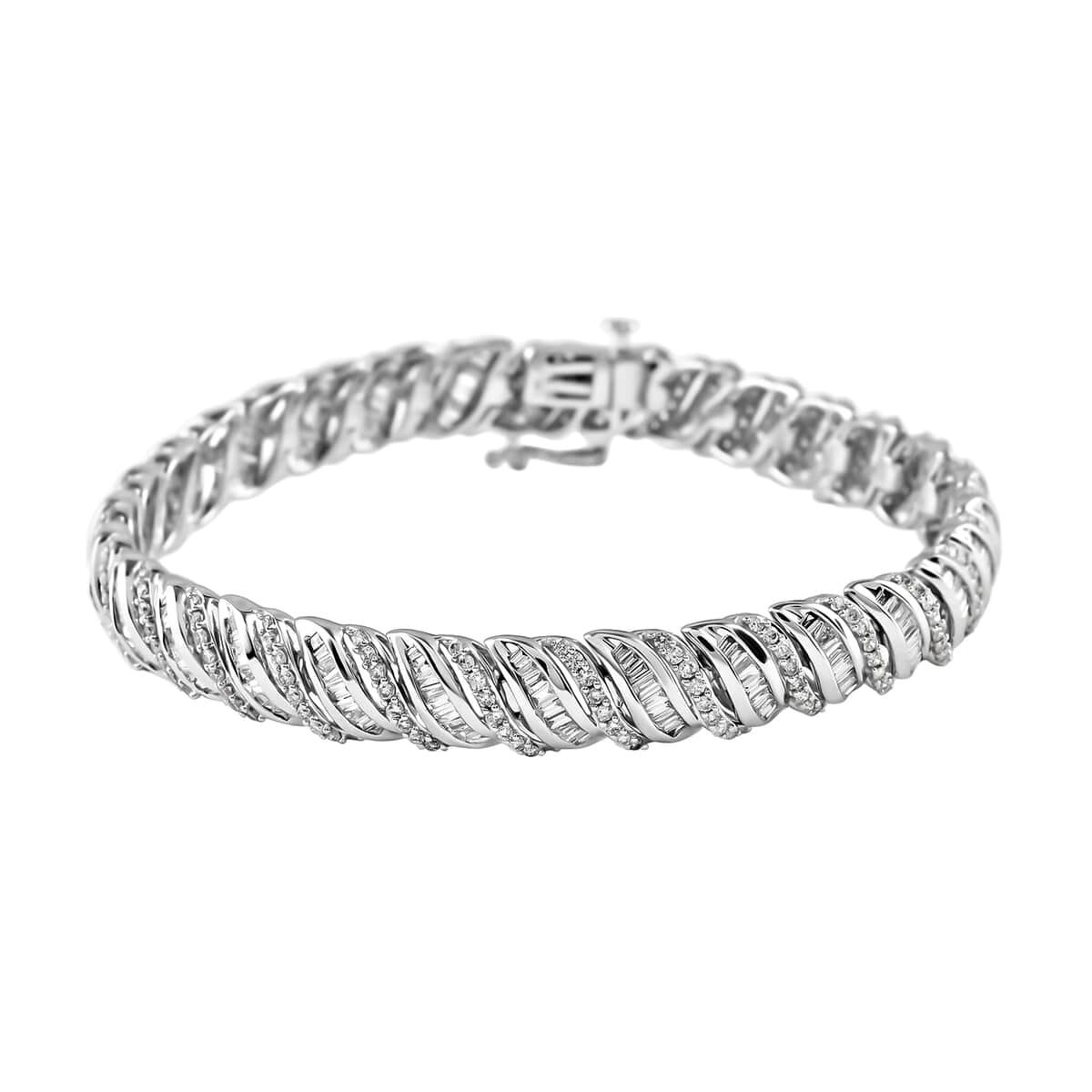 NY Closeout 14K White Gold Diamond I-G, SI Tennis Bracelet (7.00 In) 16.30 Grams 3.00 ctw image number 0